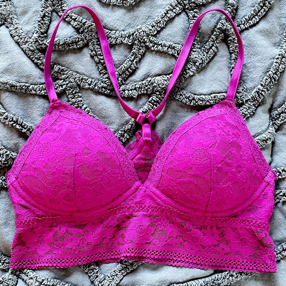 Victoria’s Secret Hot Pink Lace Bralette | Size Small